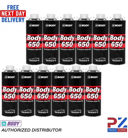 12x HB BODY 650 STONE CHIP WHITE 1KG SCREW TOP CAN SERIES 6